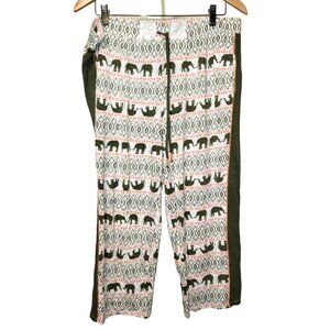 Ellen Tracy Elephant Casual Pajama Pants Size XL Elastic Waist Tie